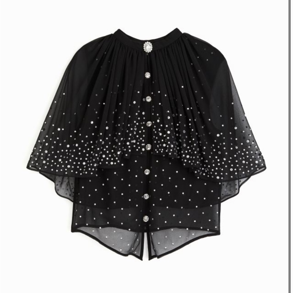 H&M Paco Rabanne Embellished Cape Blouse